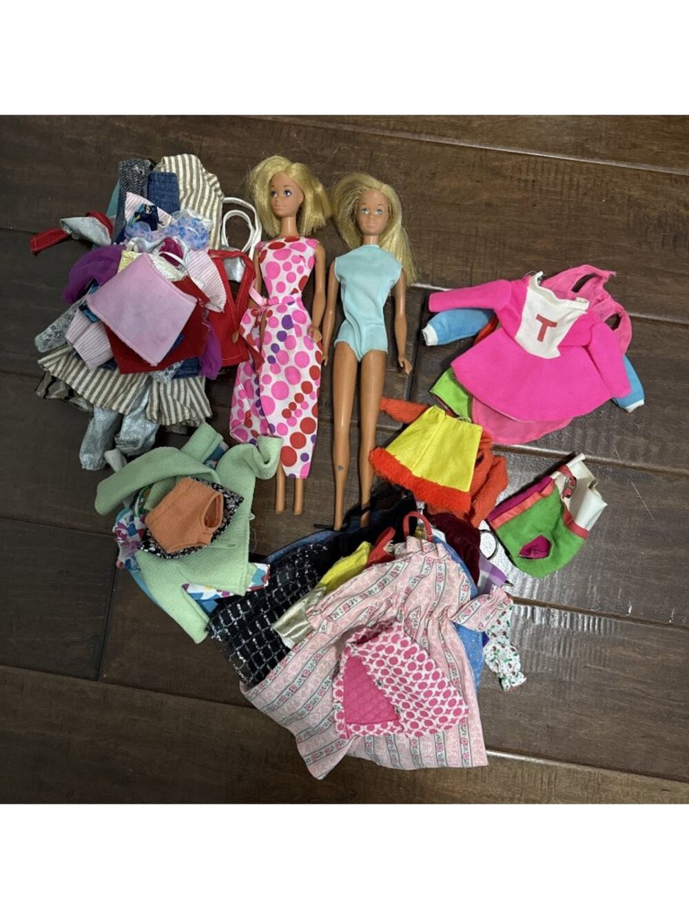 Vintage Barbie Malibu Huge Lot 2 Dolls + Tons Of Clothes 60s 70s Mattel Mod Era